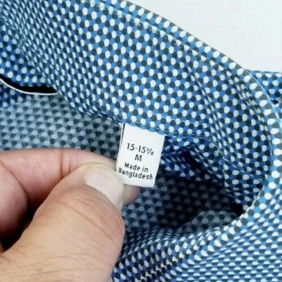 Calvin Klein Medium 15-15.5 slim Fit Spread Collar 4 Way Stretch Mini Polka Dots - Picture 6 of 11